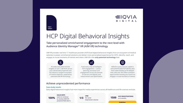 AIM XR - HCP Digital Behavioral Insights - Fact Sheet