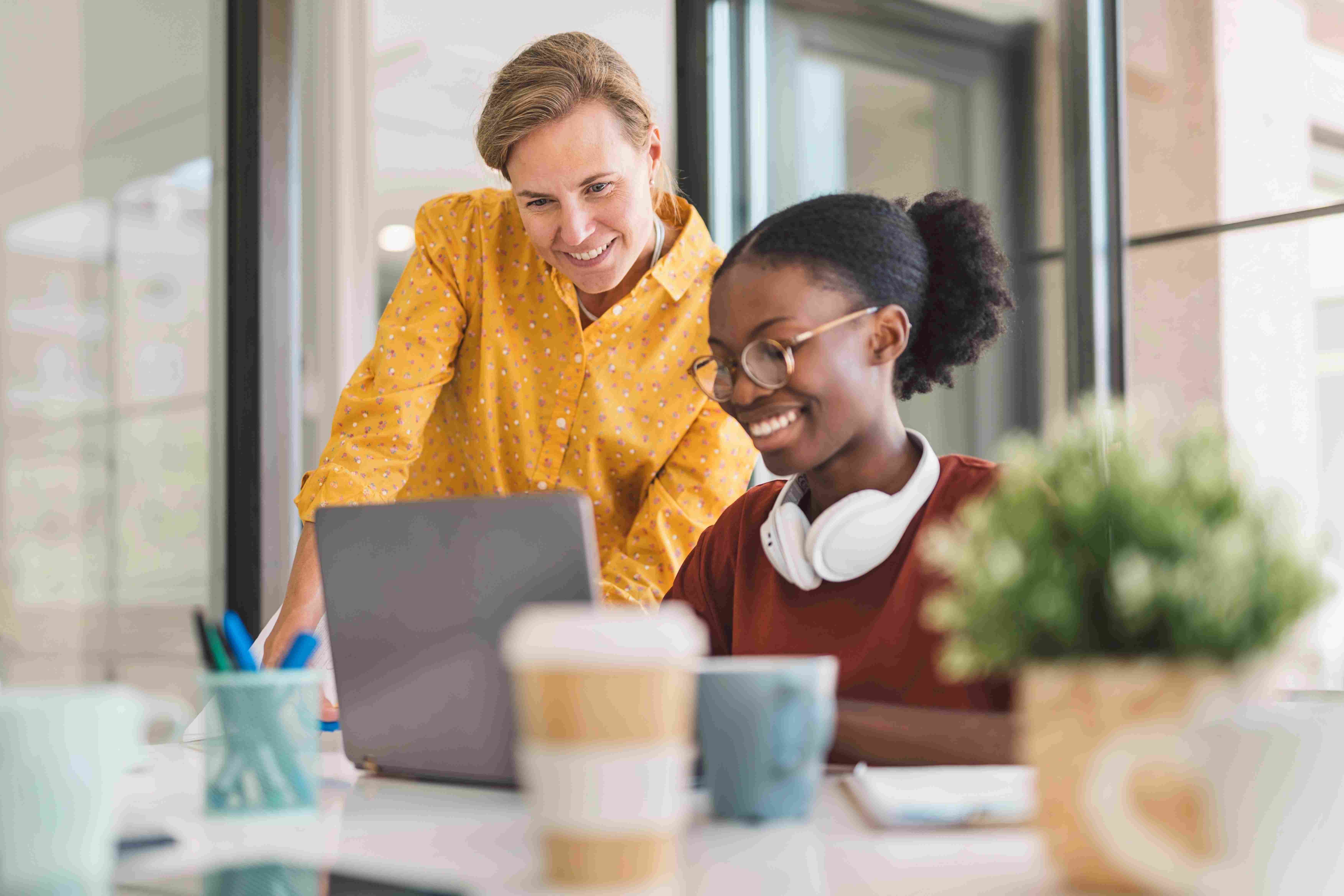 Boss and employee working